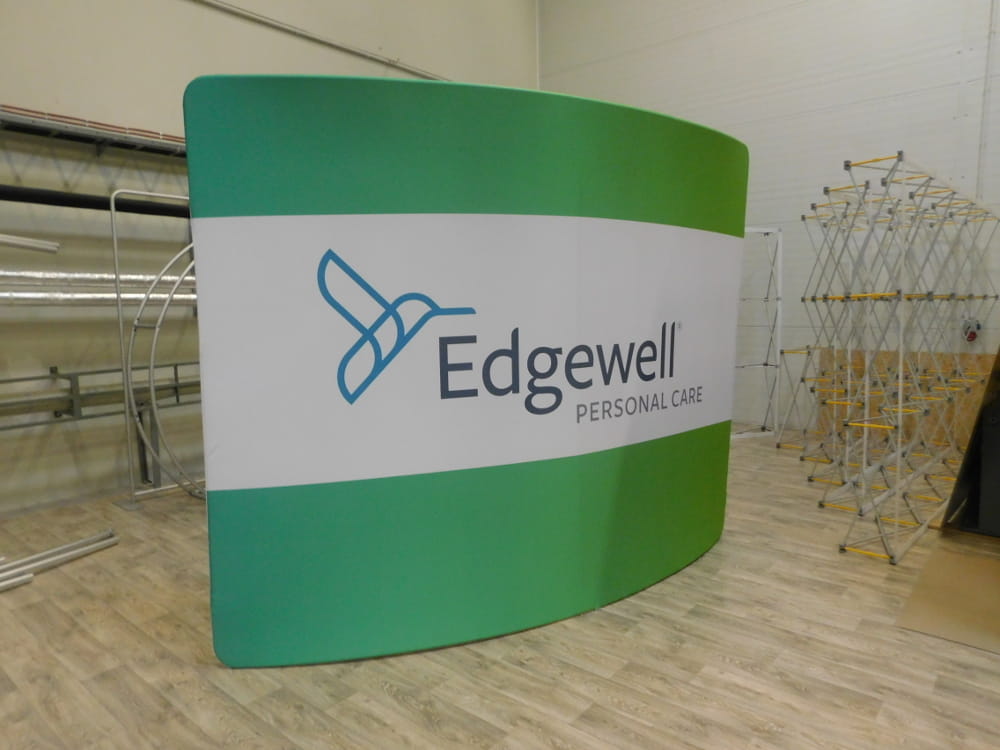 Curved Fabric Banner Stand - Horizontal  240 x 240 cm
