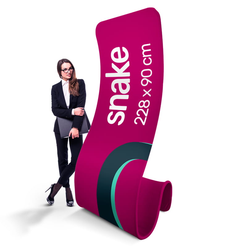Stand reklamowy tekstylny Snake 0,9 x 2,2 m z wydrukiem