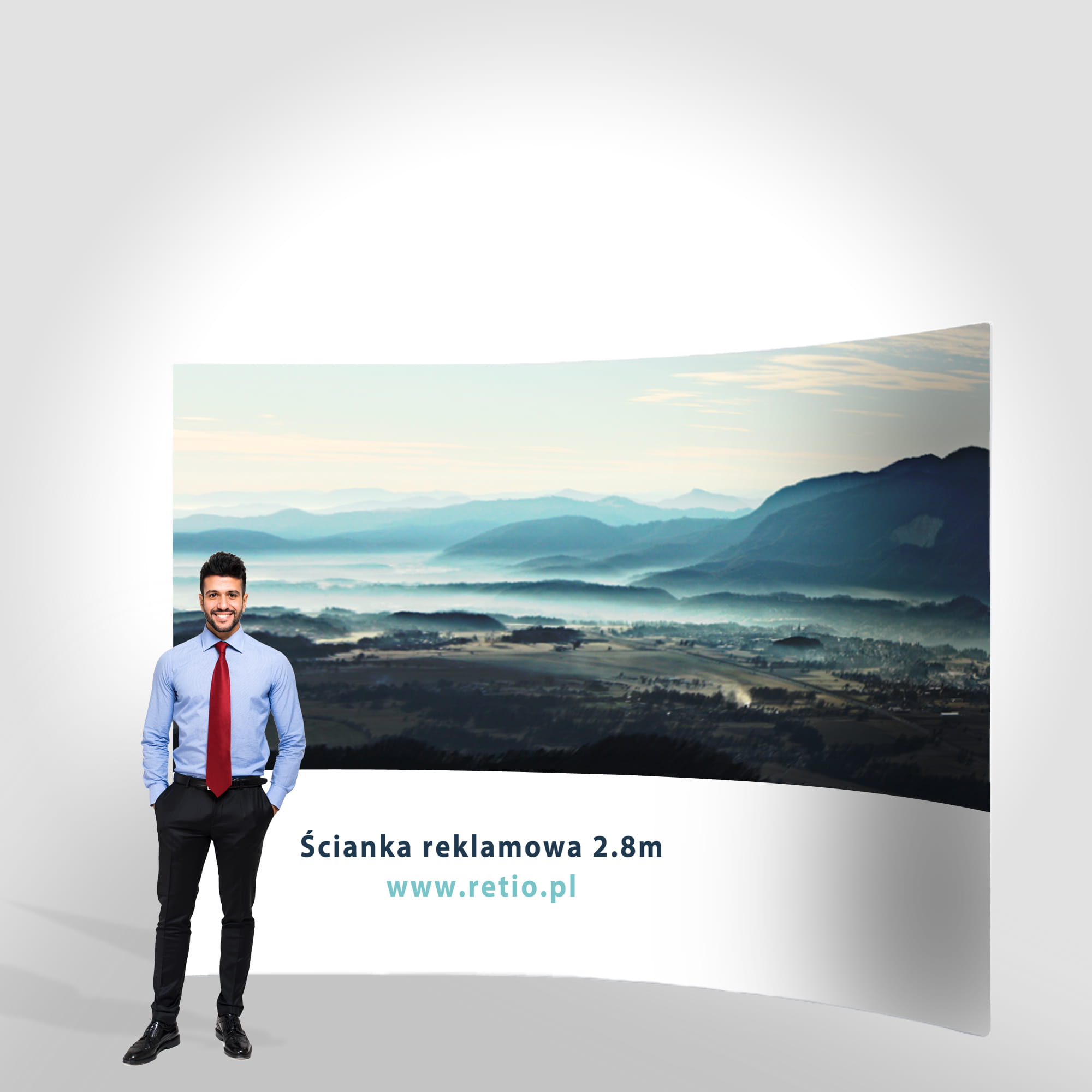 Curved Fabric Banner Stand - Horizontal 300 x 240 cm