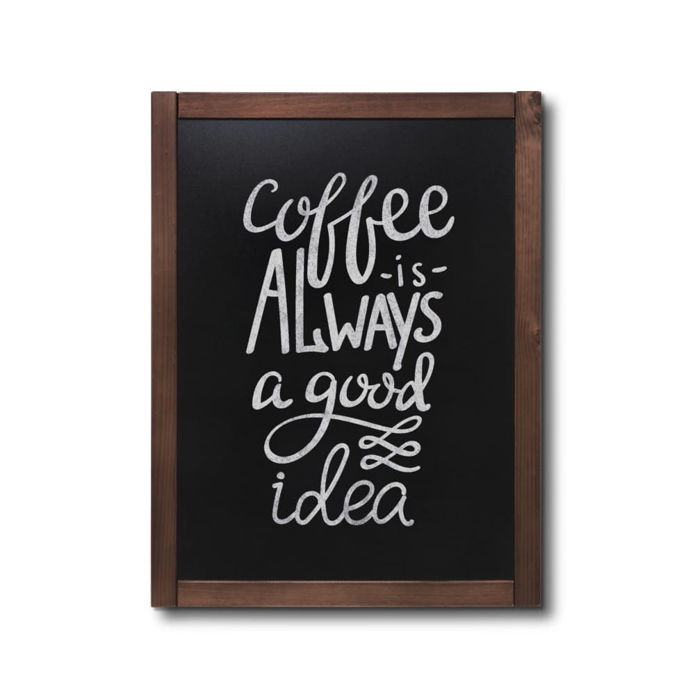 NATURE Classic Chalkboard  Dark brown 60 x 80 cm, Wooden Chalkboard with a Black Surface for Writing with Chalk Markers