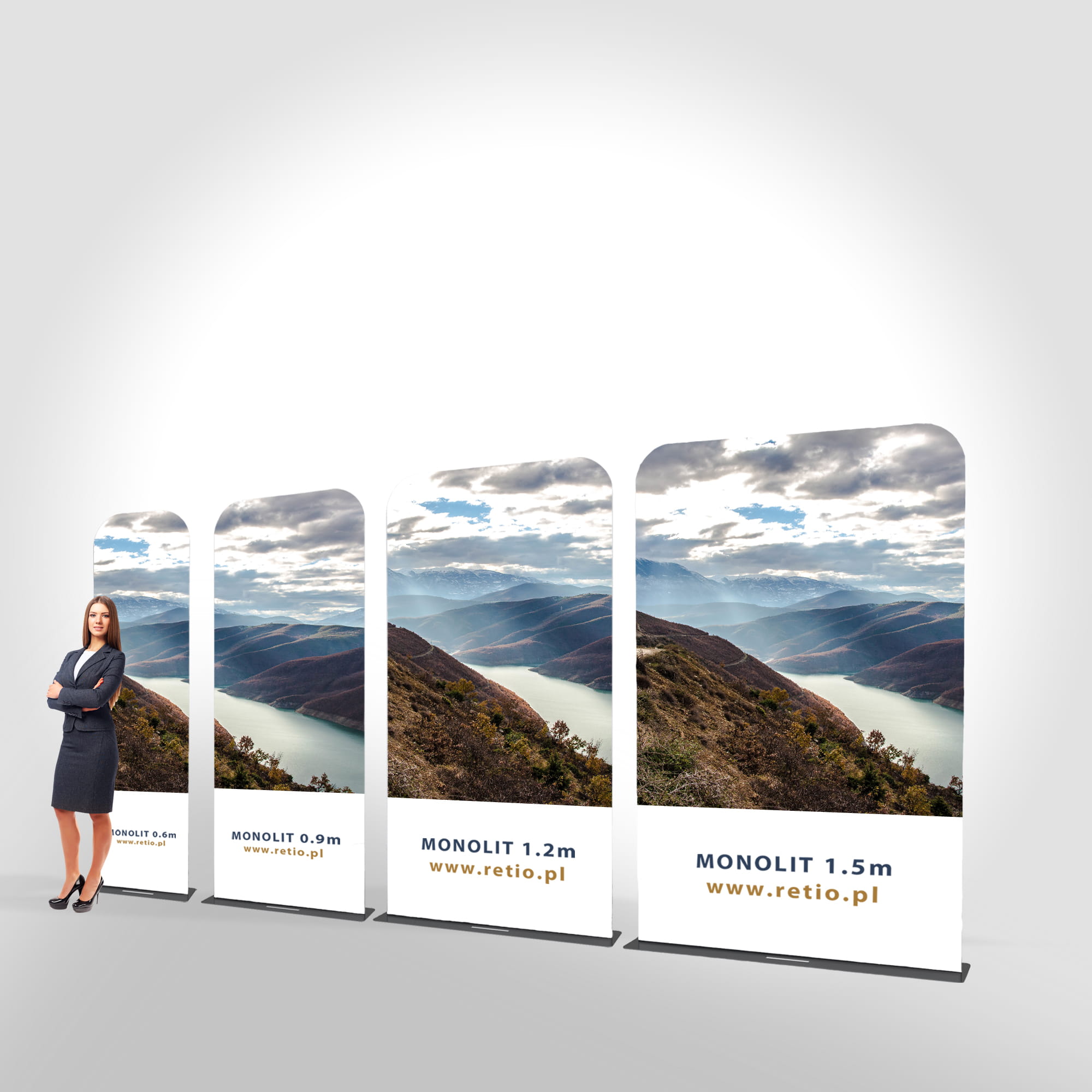 Monolith fabric stand 0,9 x 2,3 m with a double-sided printout