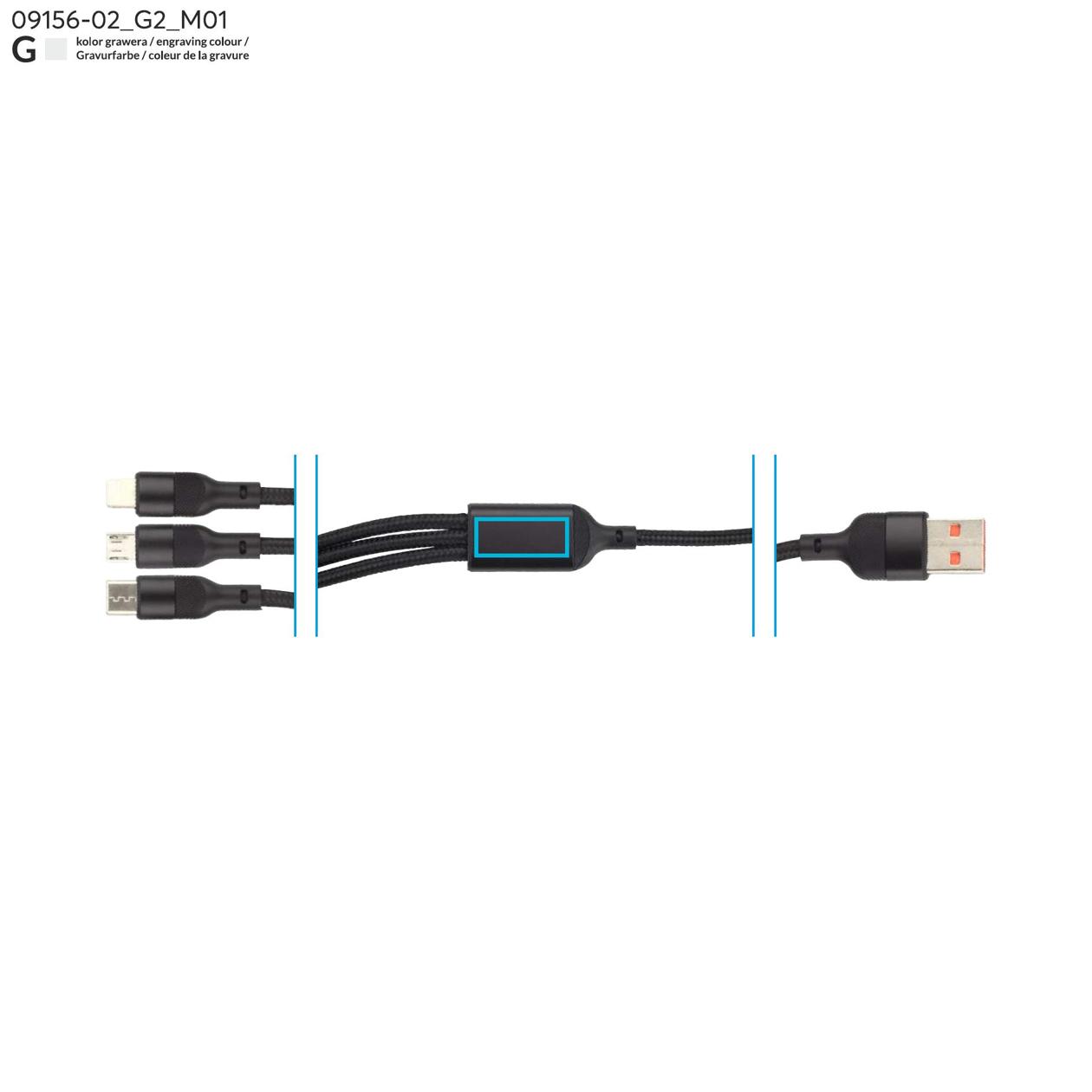 Kabel USB 3 w 1 FAST czarny