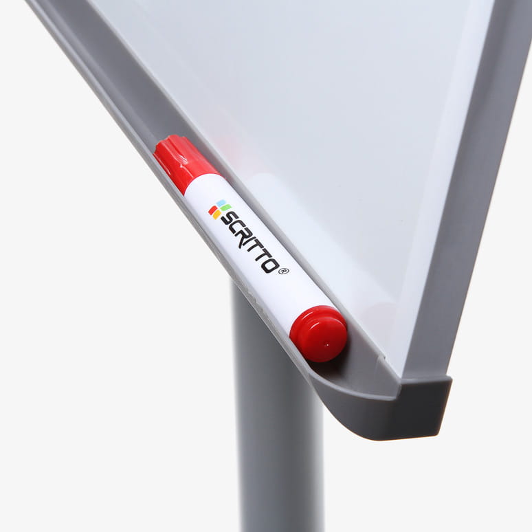 Magnetic Flipchart SCRITTO® Vario II 68 x 100 cm, Stand with a Magnetic Dry-wipe Board, Mobile Flipchart, Stand with a Writing Board on Wheels with Adjustable Height