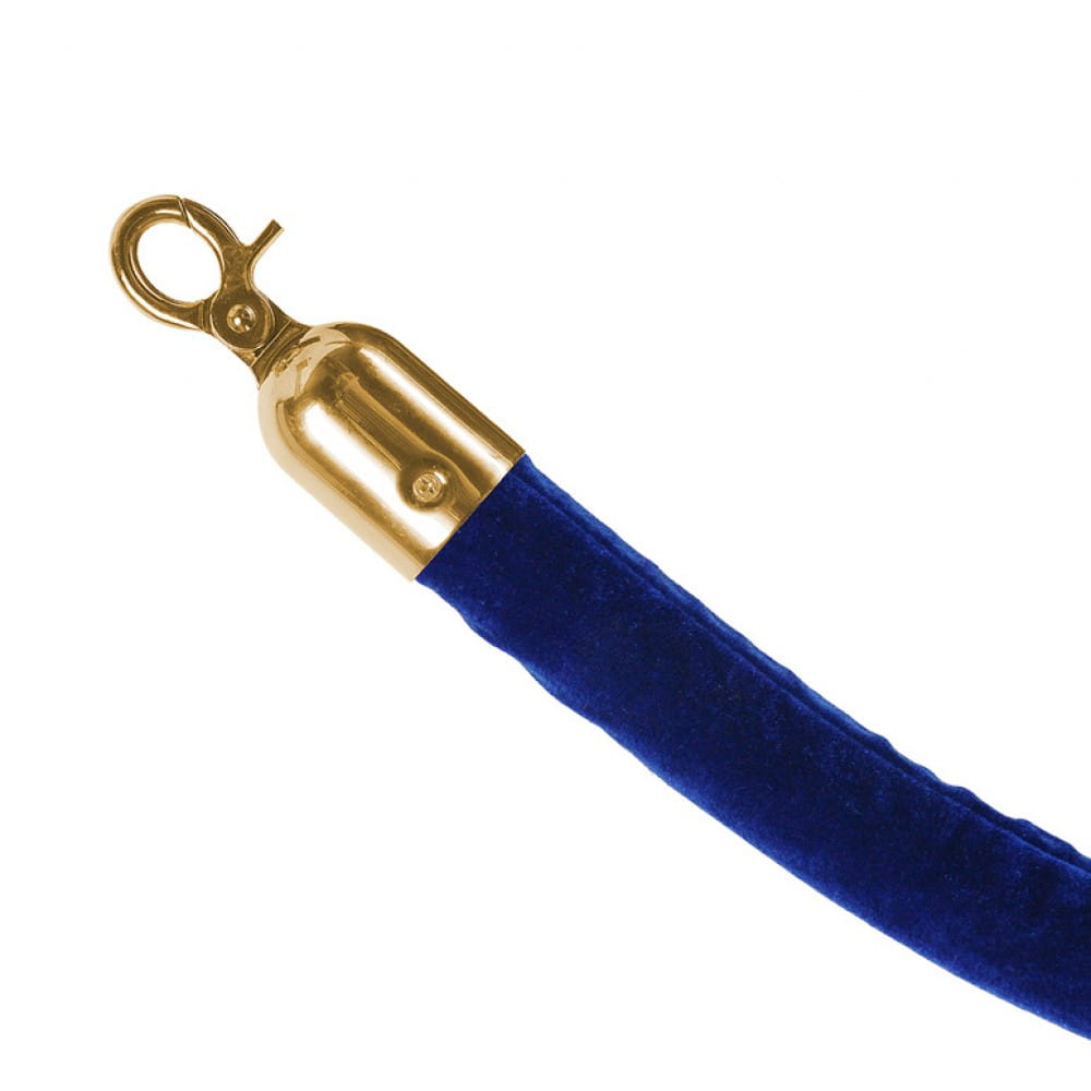 BSR Premium Barrier Rope Blue Velor Gold 150 cm Border Barrier Rope For Hotel Barrier Posts