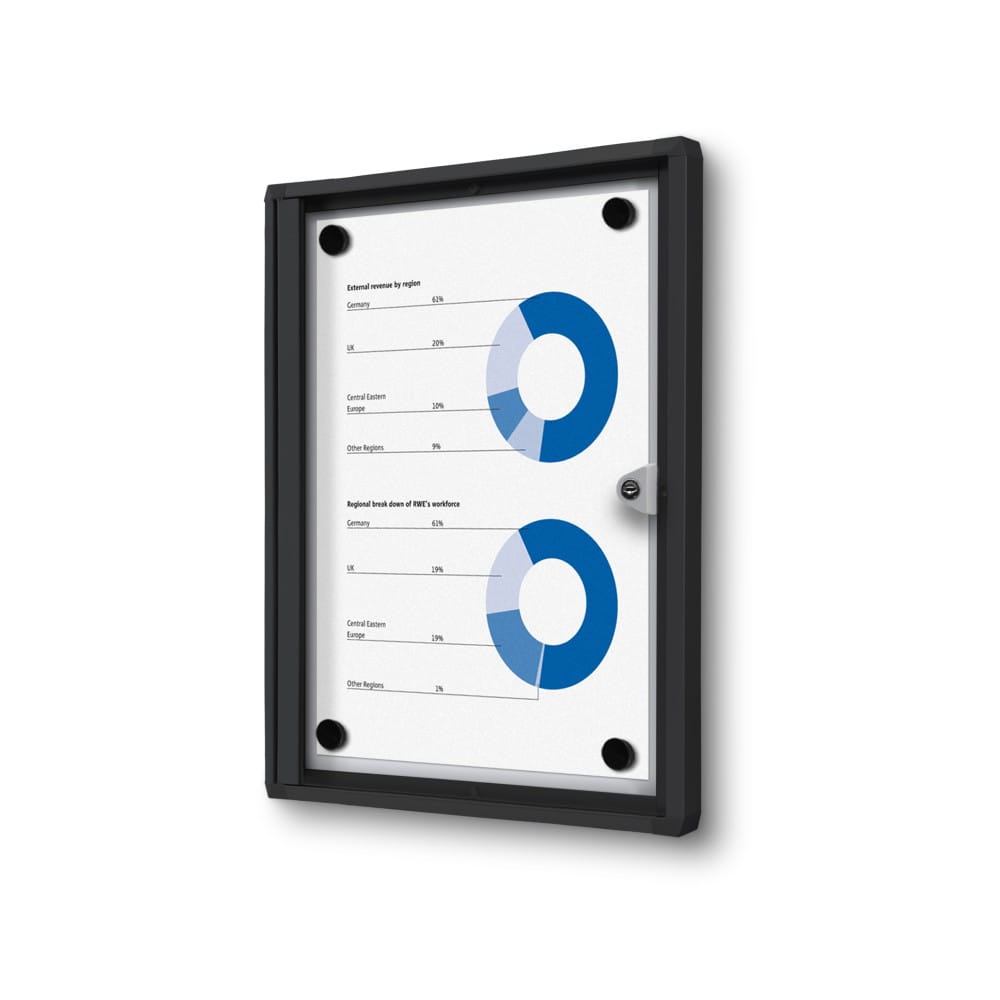 XS 1xA4 Magnetic Display Cabinet 22X31 cm Closed with a Key for Internal Use,  Internal Display, Advertising Display, Information Display, Notice Board