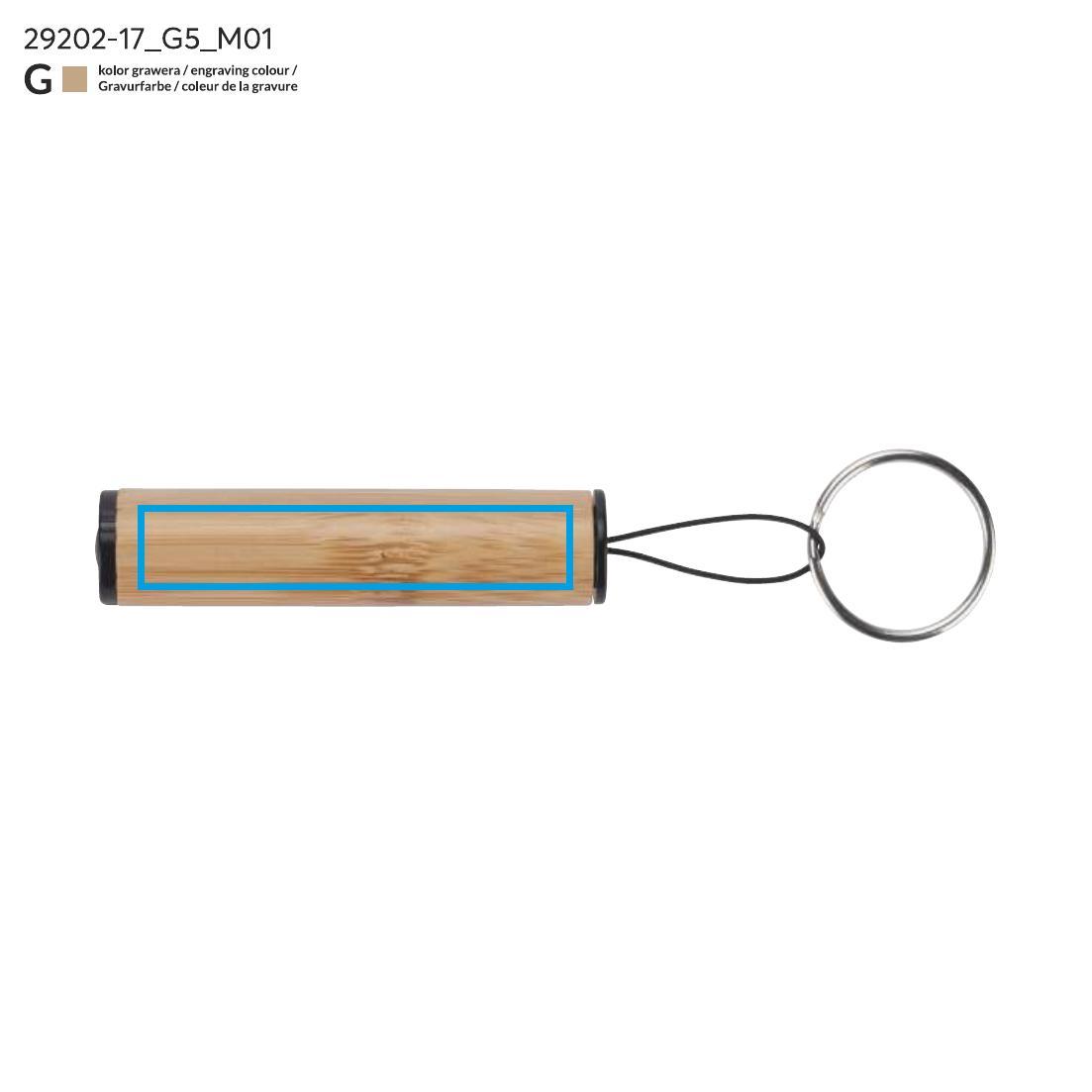 Linterna con llavero DULO beige (natural) con logo