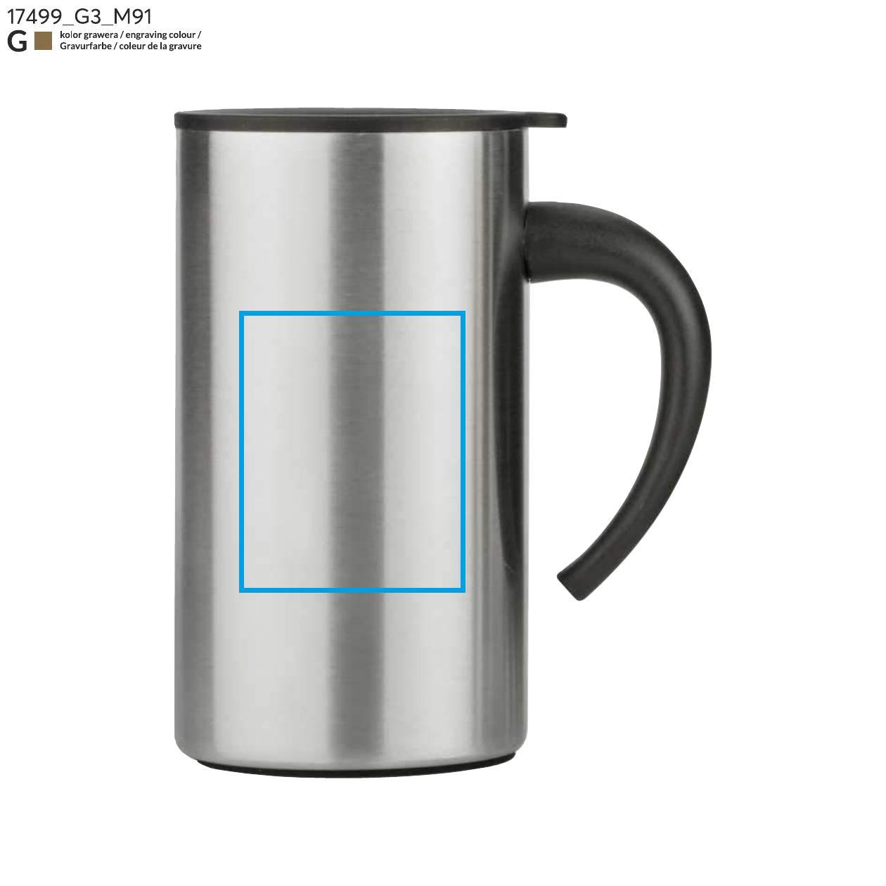 Zestaw upominkowy ACON (Termos 500ml, 2 kubki 260ml) srebrny