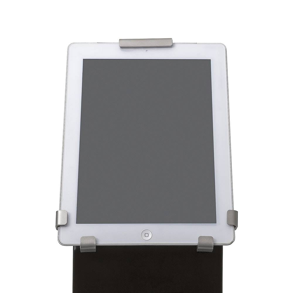 Stalowy stojak z uchwytem na tablet - czarny stojak na tablet stojak multimedialny stojak informacyjny do restauracji gastronomii do hotelu