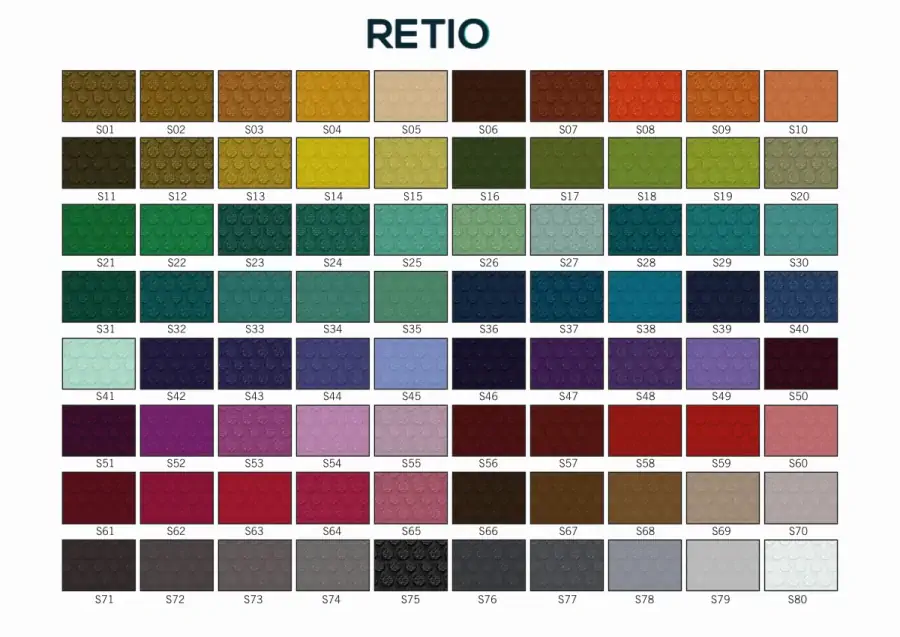 Alfombra de goma - colores de impresión disponibles